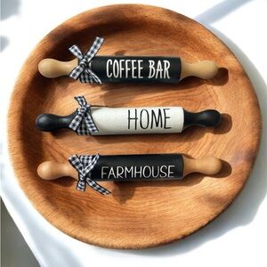 ⤵️🆕 Mini Rolling Pin, Farmhouse Mini Rolling Pins, Tiered Tray Decor.